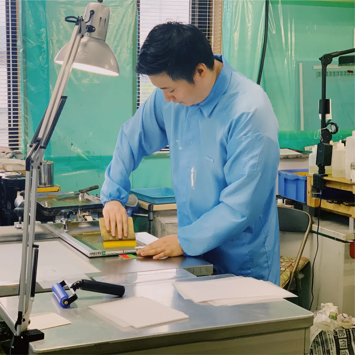 シルクスクリーン印刷作業